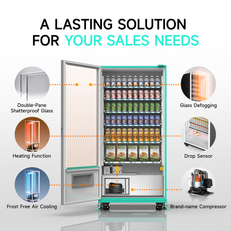 60-channel vending machine with spring mechanism