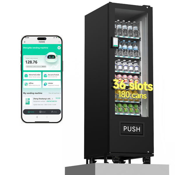 36-channel vending machine with spring mechanism