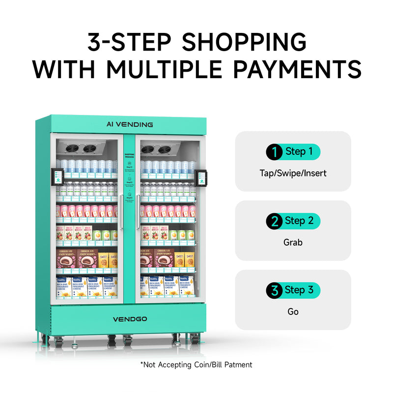 1000L Dual-Terminal AI Smart Vending Fridge | High-Volume Grab & Go