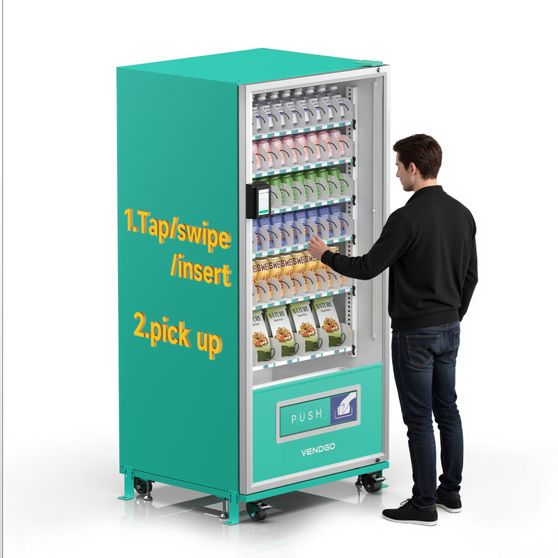60-channel vending machine with spring mechanism