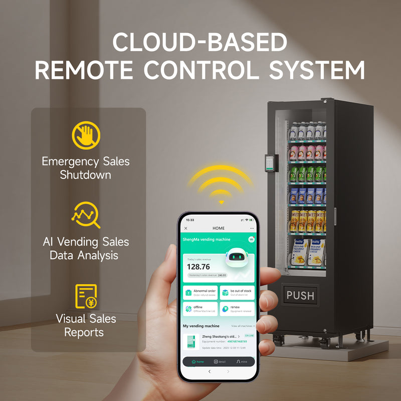 36-channel vending machine with spring mechanism