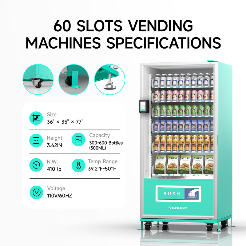 60-channel vending machine with spring mechanism