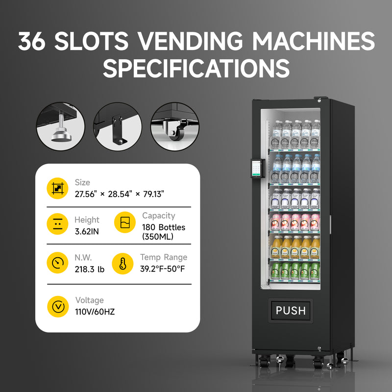 36-channel vending machine with spring mechanism