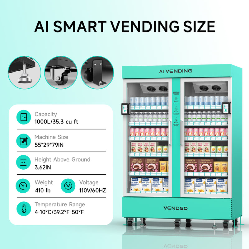 1000L Dual-Terminal AI Smart Vending Fridge | High-Volume Grab & Go