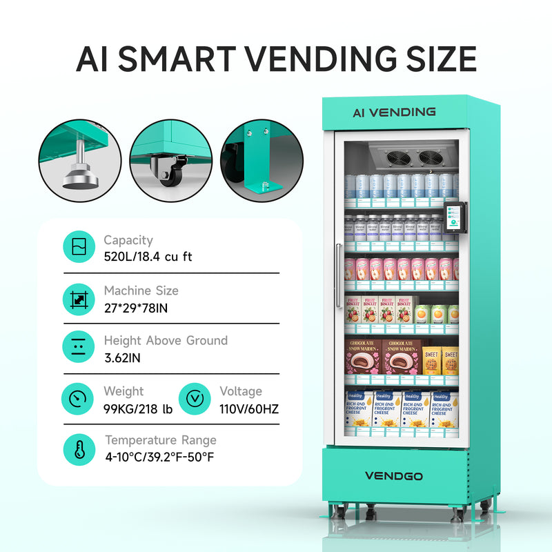 520L AI Smart Fridge Vending Machine | Grab & Go Automated Retail